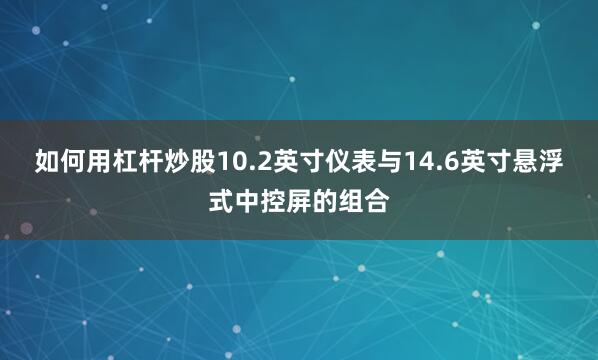 如何用杠杆炒股10.2英寸仪表与14.6英寸悬浮式中控屏的组合