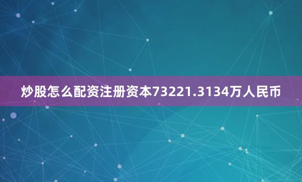 炒股怎么配资注册资本73221.3134万人民币